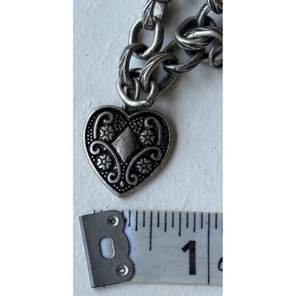 Unbranded Silver Hearts w/5-Piece Charm Fashion Jewelry Bracelet - Picture 5 of 6
